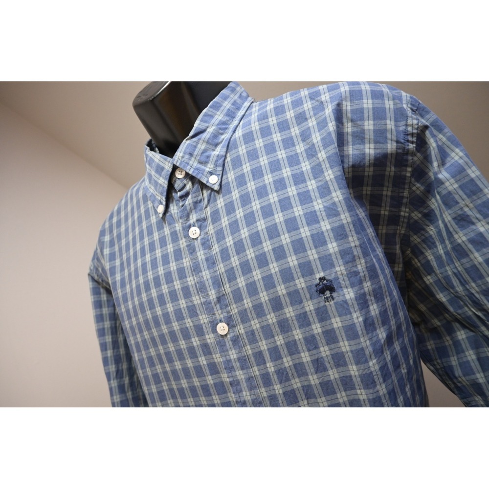 Brooks Brothers Red Fleece Shirt Mens XXL Blue Plaid Excellent Button Down Logo‎